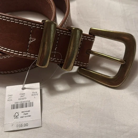 J.Crew Leather belt with large gold buckle BD072 - Picture 2 of 6